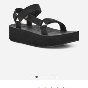 Teva platform black sandals